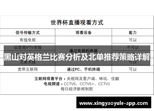 黑山对英格兰比赛分析及北单推荐策略详解